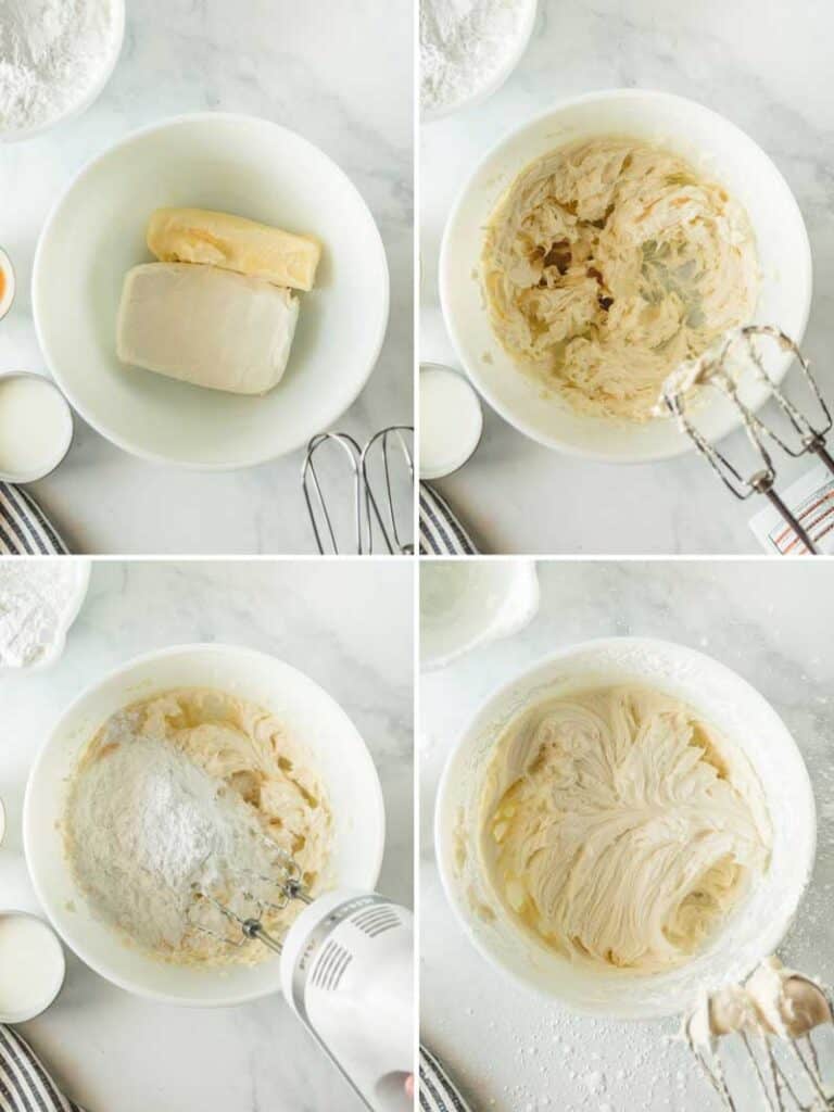 Steps to make cream cheese frosting.