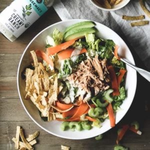 A bowl of buffalo chicken salad.