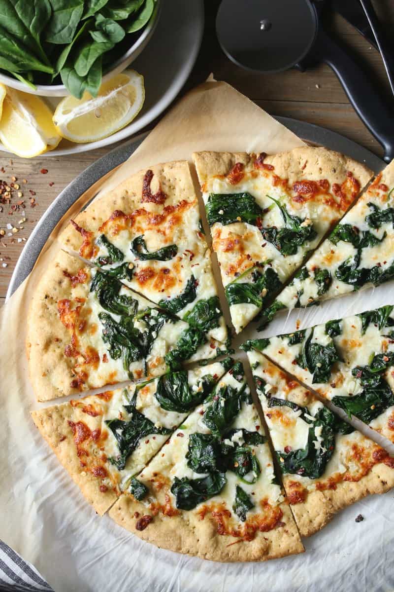 White Pizza with Spinach and Garlic » Wheat by the Wayside