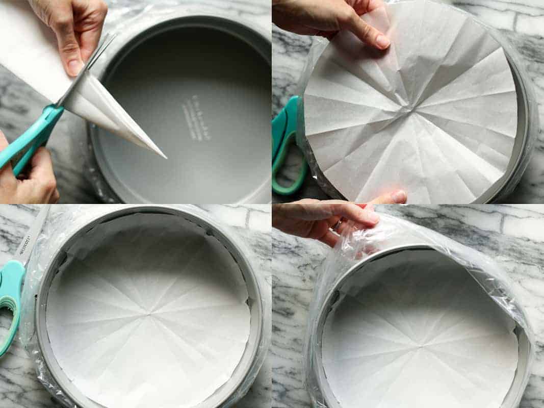 Cutting parchment paper to fit a springform pan