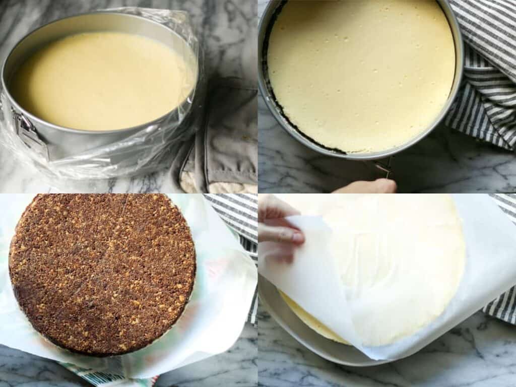 removing cheesecake from a pan