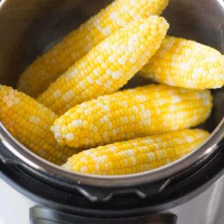 Corn on the cob cooked in 2 min in the Instant pot pressure cooker.