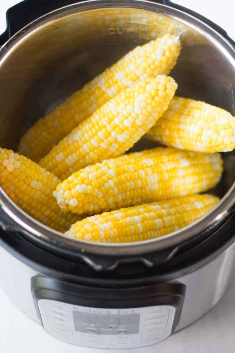 Cooked corn on the cob in the Instant pot.