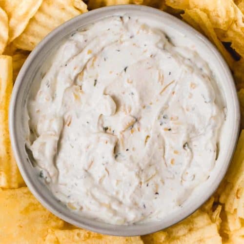 Spiralized Potato Chips With Onion Dip - Gluten Free Homestead