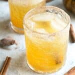 Pumpkin cocktail in sugar rimmed glasses.