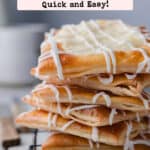 A stack of gluten-free cheese danish on a wire rack.