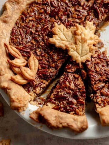 Gluten Free Pecan Pie Sliced In Pie Pan