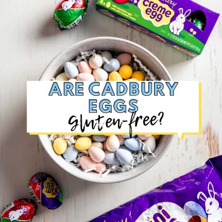 A bowl full of Cadbury mini eggs next to a box of creme eggs.