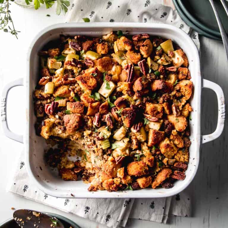 GlutenFree Cornbread Stuffing with Sausage and Apples
