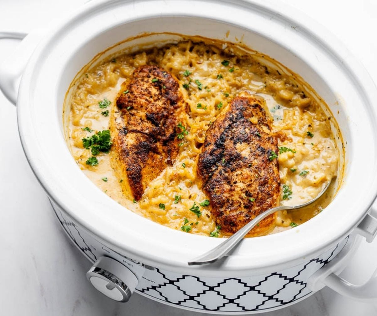 No-Peek Slow Cooker Chicken and Rice Casserole (Gluten-Free)